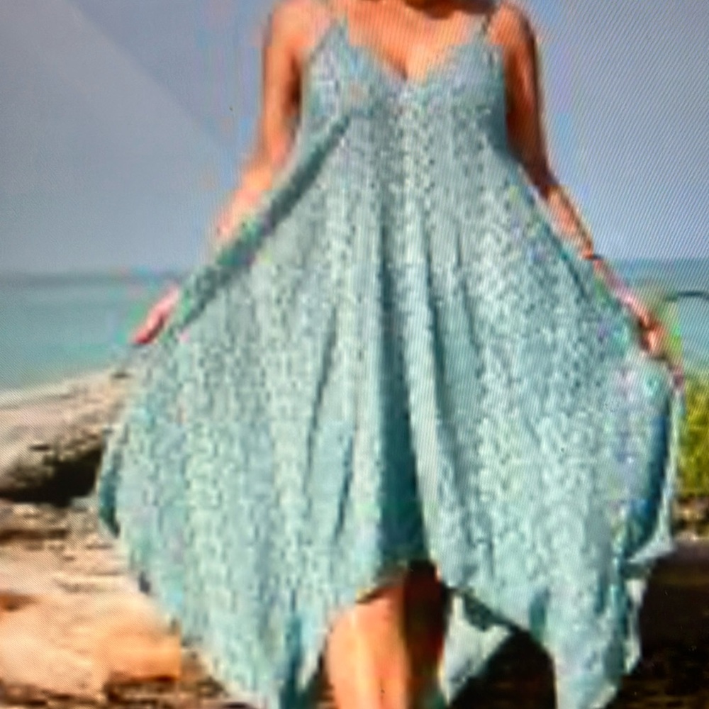 Women’s Teal Printed Jumpsuit Romper - Picture 2 of 4